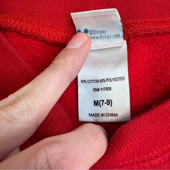 Disney Micky and Friends Women's Red Pullover Sweatshirt M Med Medium 7-9 Crew - Picture 7 of 13